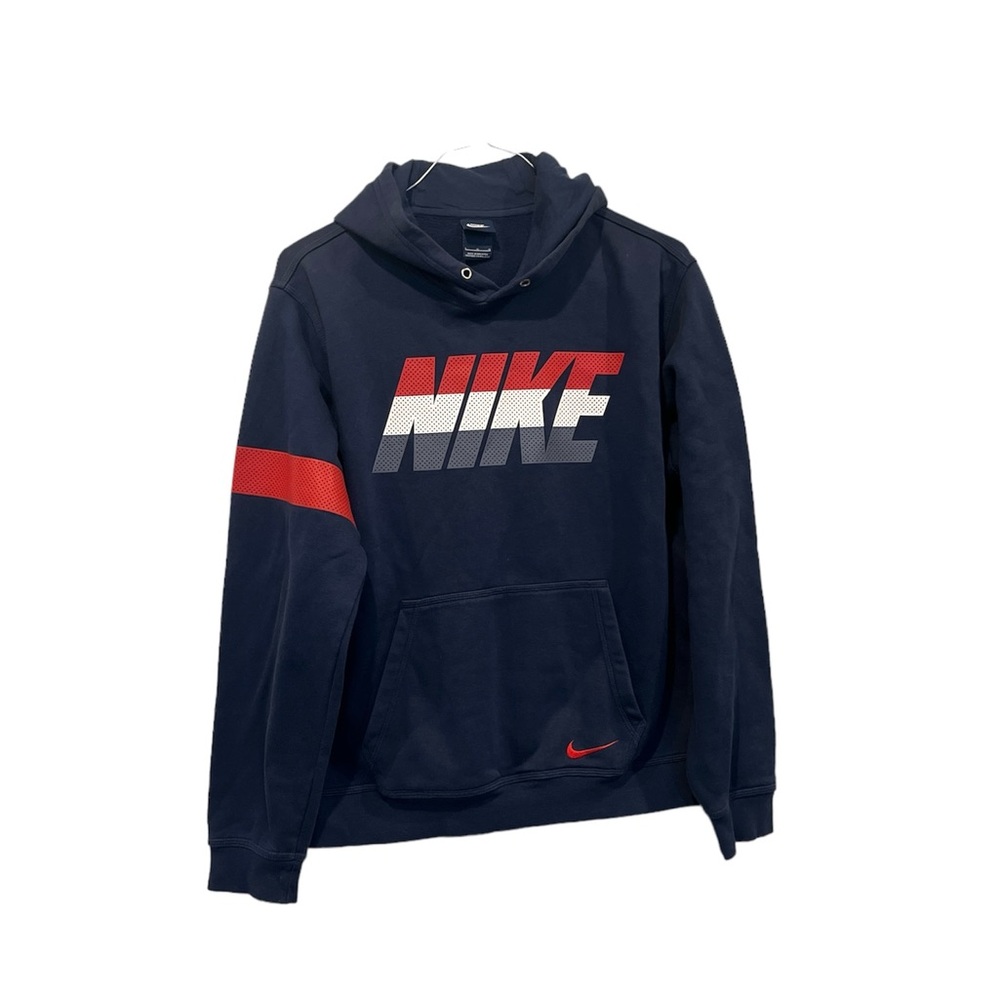 Nike Women’s‎ Sweatshirt Large Navy Hoodie Logo Embroidered Pockets Long Sleeve